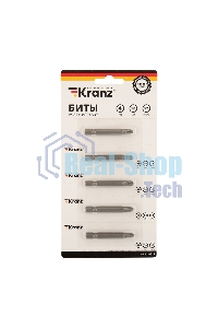 Бита Kranz PZ 2x50 мм для шуруповерта сталь S2 5 шт. (лента)
