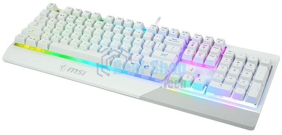 Клавиатура проводная MSI Vigor GK30 белый USB Multimedia for gamer LED (подставка для запястий)