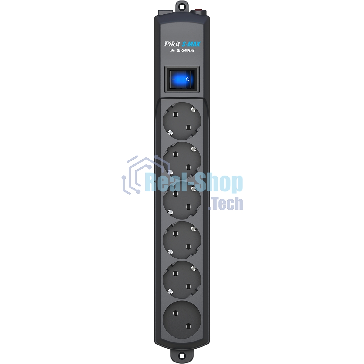 Сетевой фильтр Surge protector Pilot S Max (5 euros + 1GP), 15A/3.5kVA, automatic, 1.8 m, graphite
