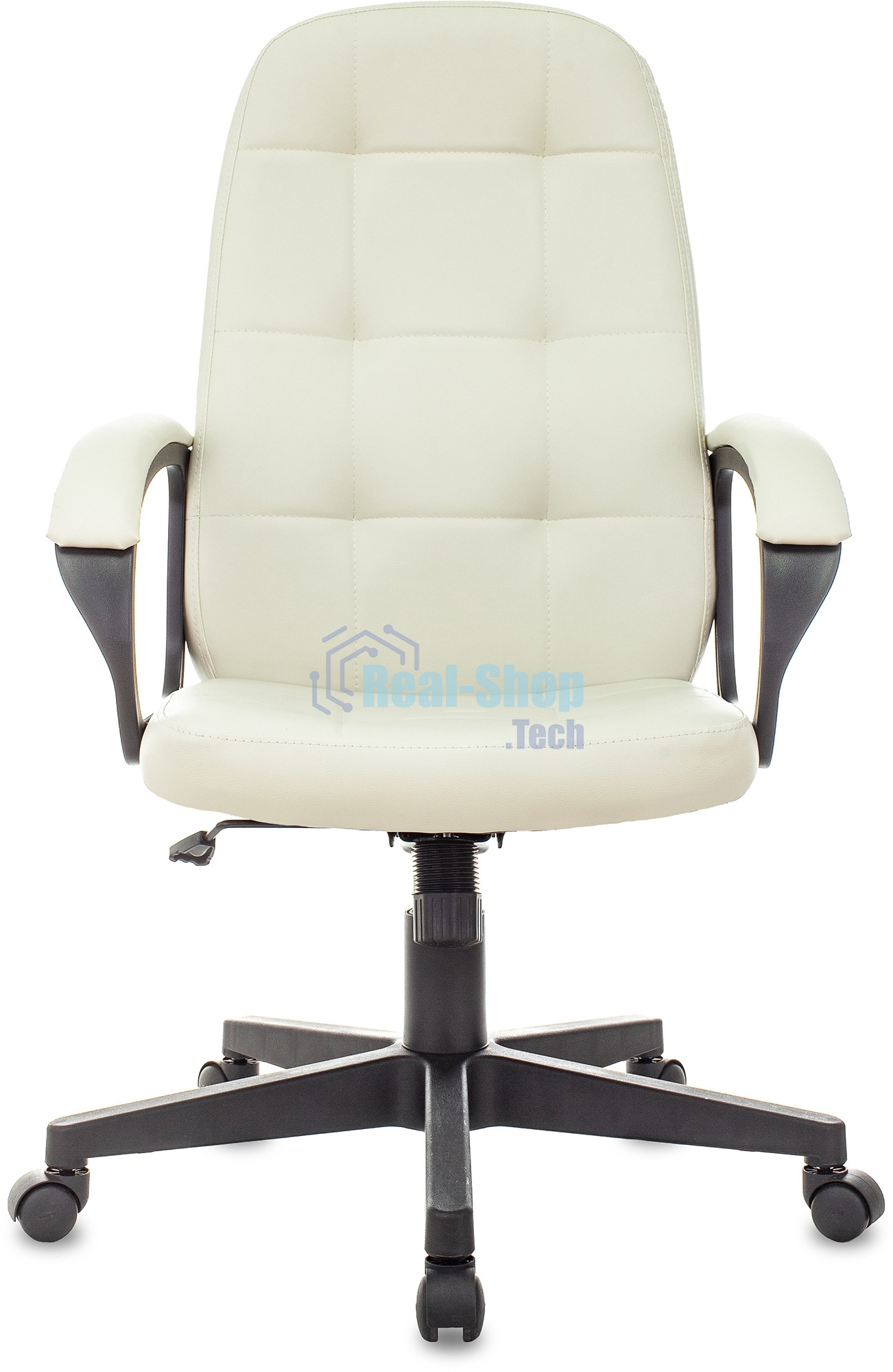 Кресло руководителя Бюрократ CH 002 OR-10 слоновая кость, эко.кожа, крестов. пластик