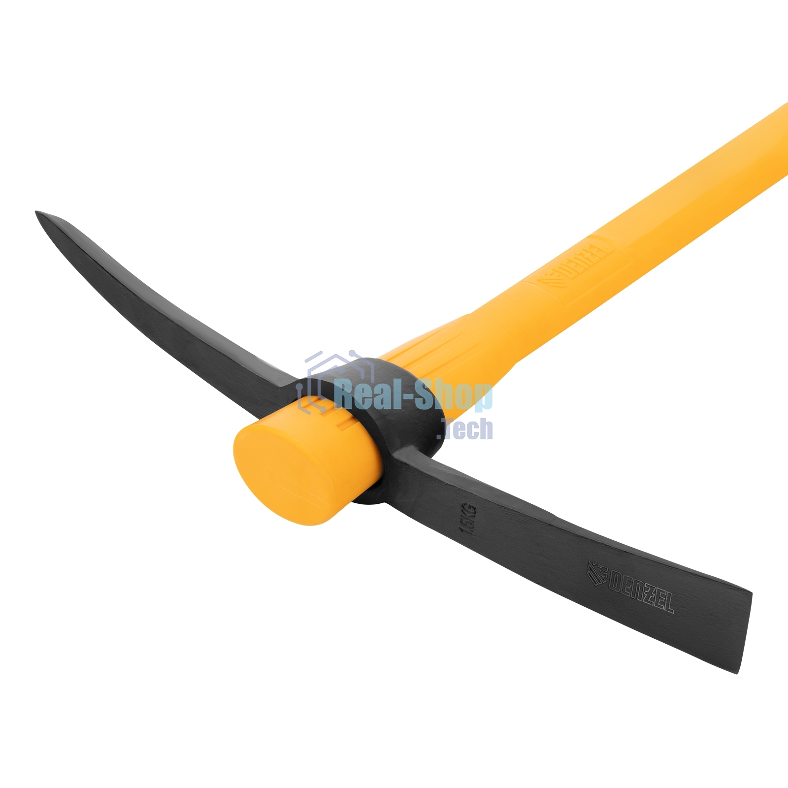 Кирка Denzel 1500 г, узкая, фиберглассовая обрезиненная рукоятка 900 мм