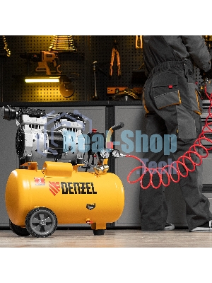 Компрессор Denzel DLS950/24 безмаслянный малошумный 950 Вт, 165 л/мин,ресивер 24 л