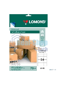 Самоклеящаяся бумага Lomond универсальная для этикеток, A4, 24 делен. (70 x 37 мм), 70 г/м2, 50 листов