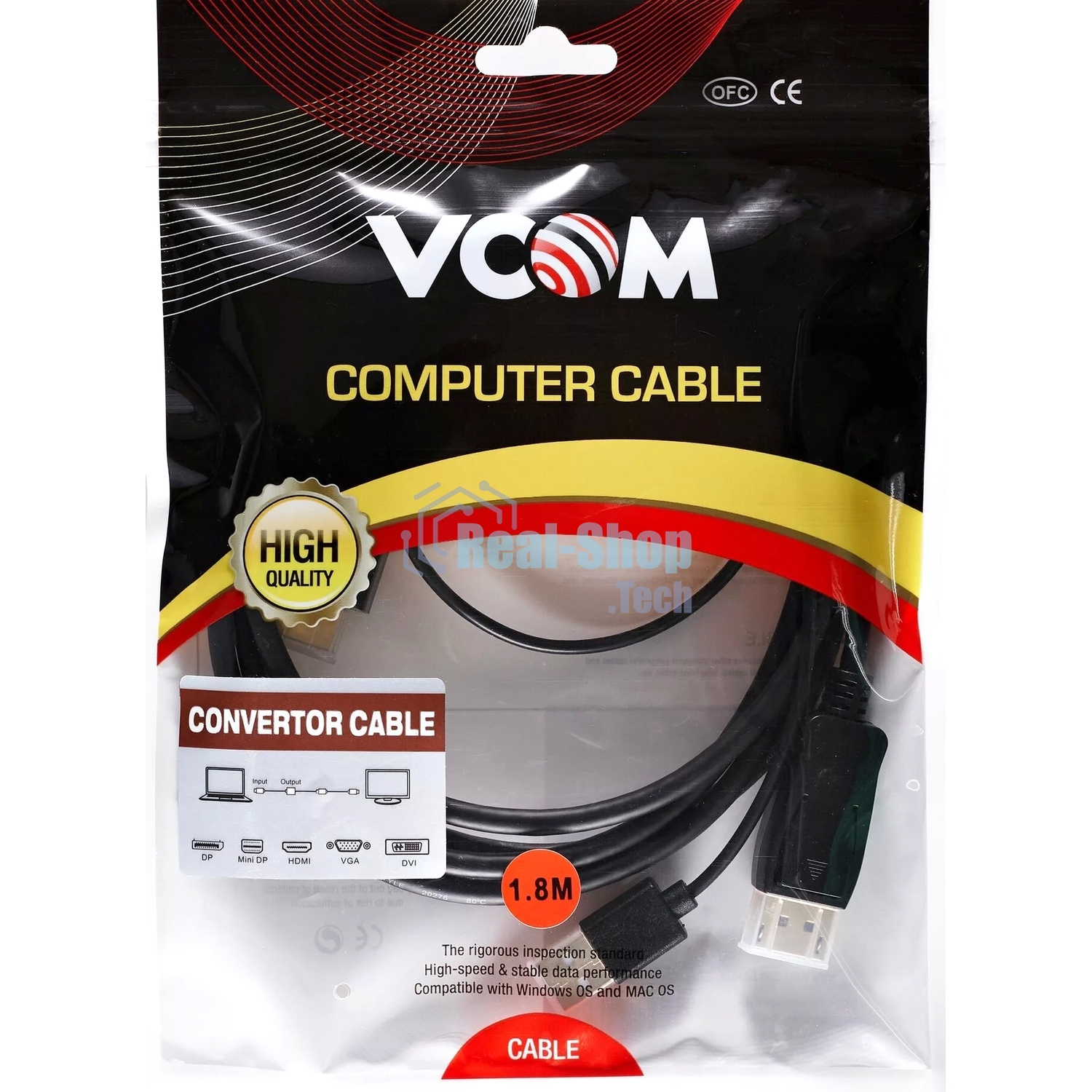Кабель-переходник HDMI(M) +USB---> DP(M) 4K*60Hz 1.8M, VCOM