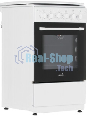 Плита газовая Cezaris ПГ 2150-10 белый, конфорок 4 шт, духовка 43 л, 51 см x 85 см x 55 см