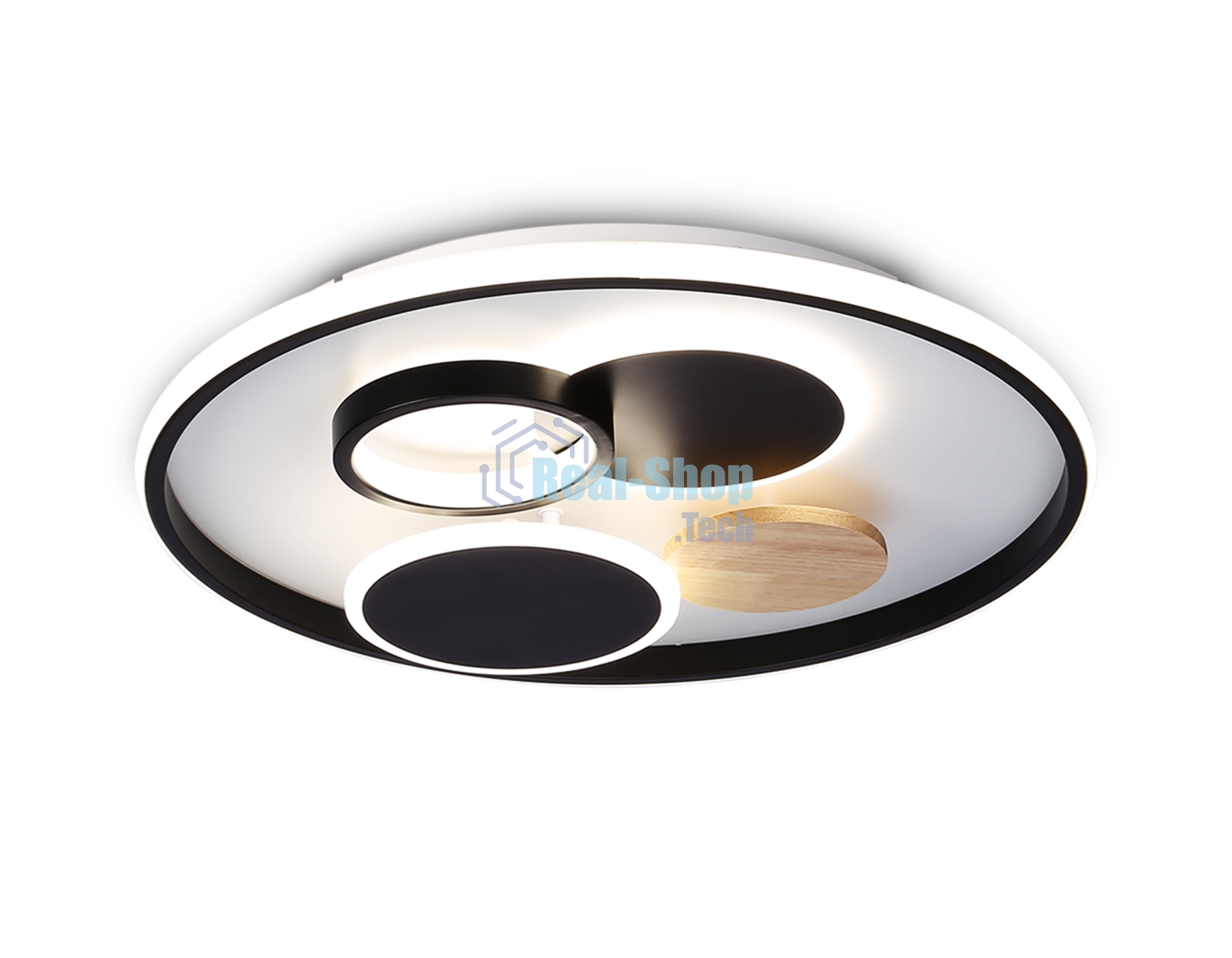Светильник Ambrella light FL4802 WH/BK белый/черный 3000K-6400K 70W D500*95 (ПДУ ИК)