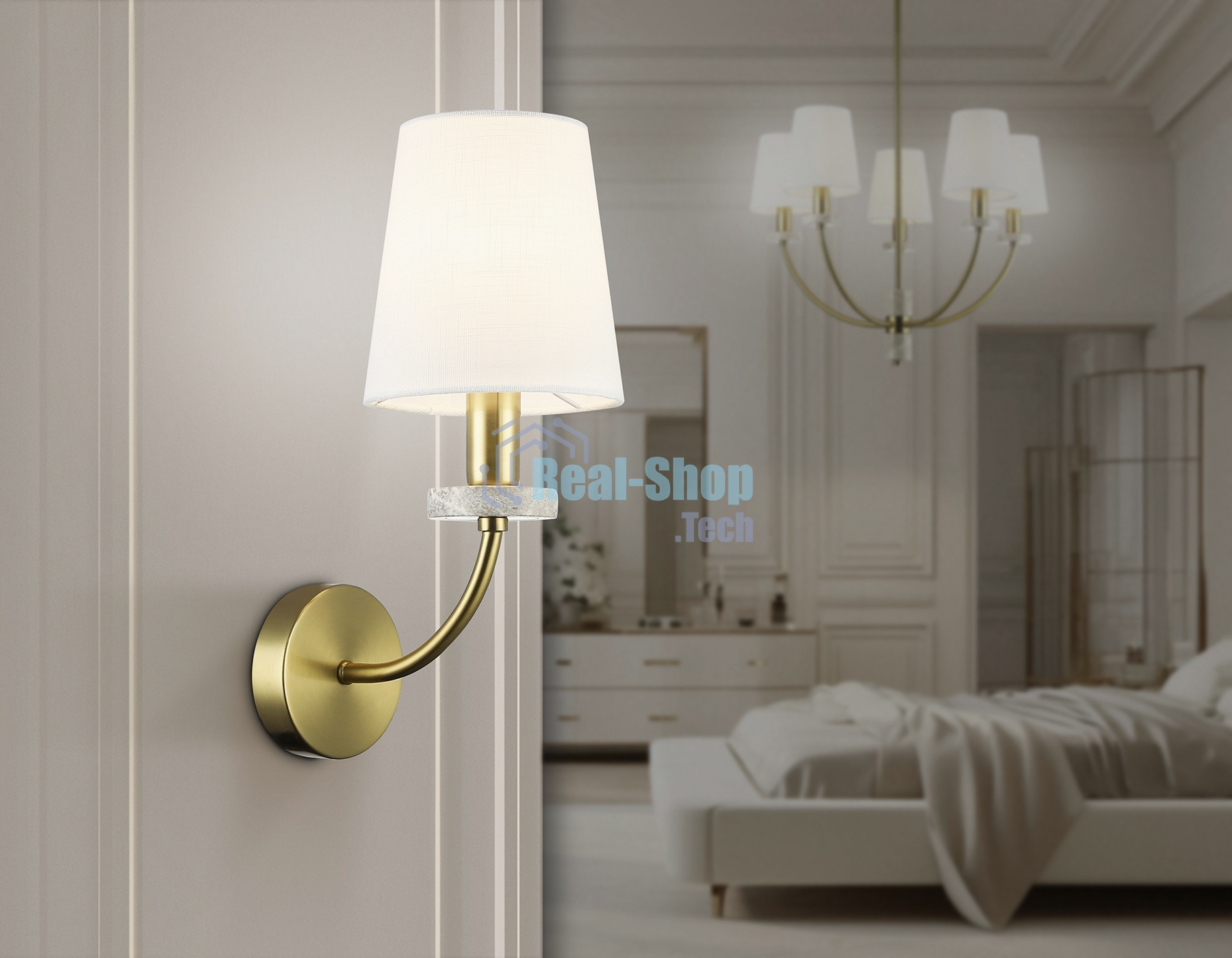 Настенный светильник Ambrella light LH75359 SB/WH бронза/белый E14 max 40W 140*205*350