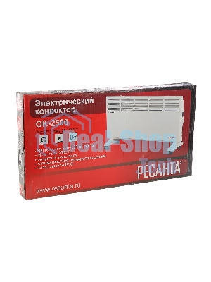 Конвектор электрический Ресанта ОК-2500 белый, 2500 Вт, 30 м2, термостат
