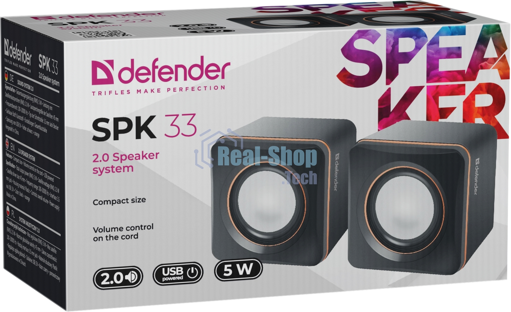 Акустическая система Defender SPK 33 (2.0,5 Вт, питание от USB)