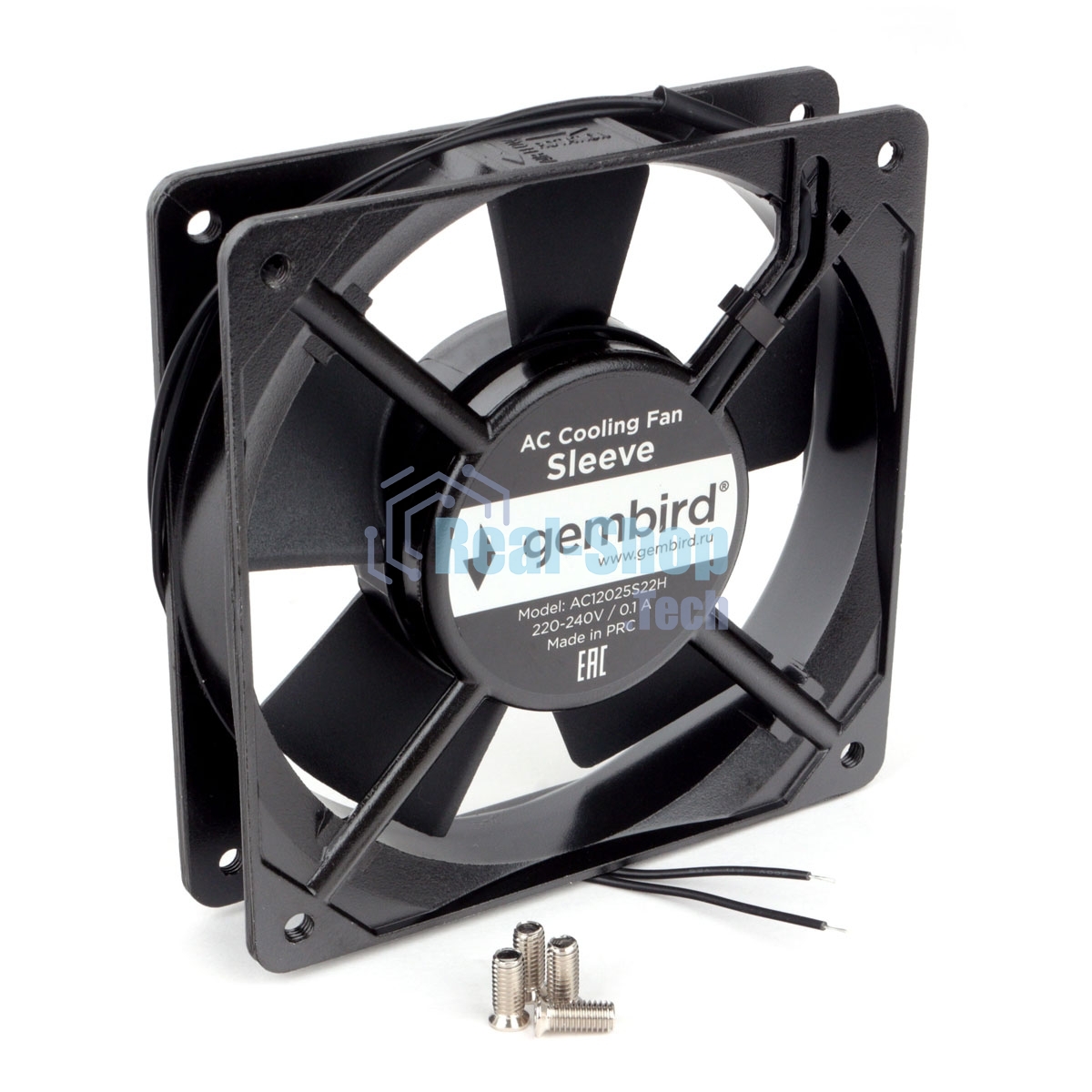 Вентилятор для корпуса Gembird 18925 черный, 120 мм, 2100 об/мин, 37.5 дБ, 2 pin