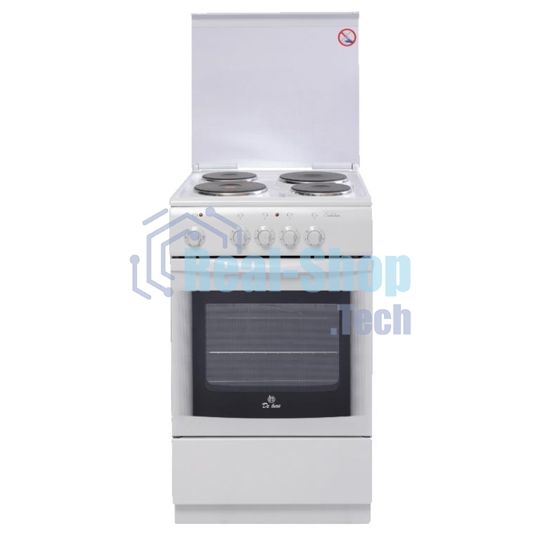 Плита электрическая De Luxe 5004.13э КР белый, конфорок 4 шт, духовка 43 л, 50 см x 85 см x 50 см