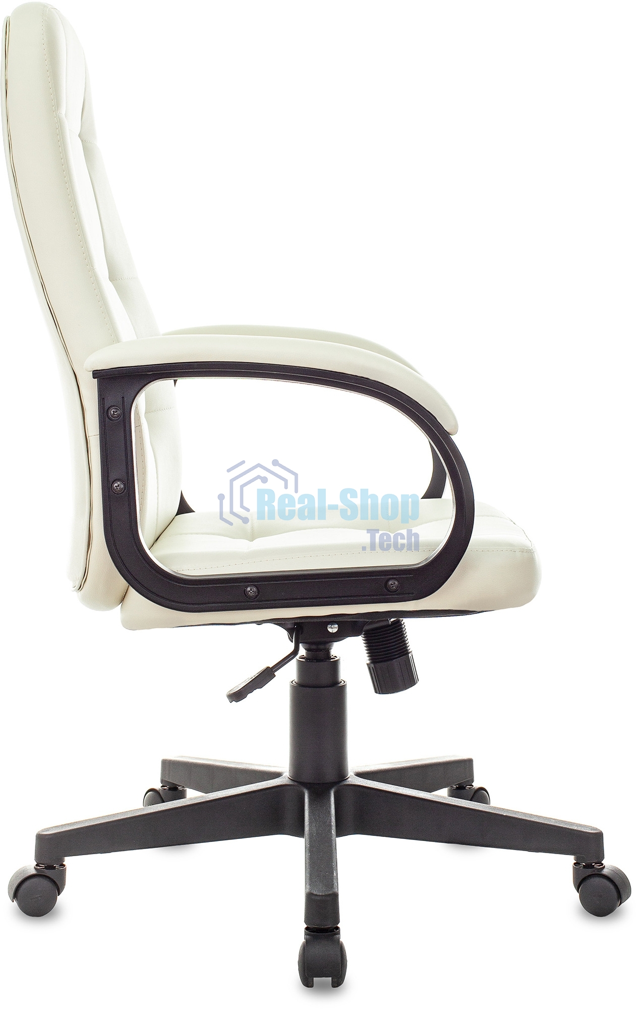 Кресло руководителя Бюрократ CH 002 OR-10 слоновая кость, эко.кожа, крестов. пластик