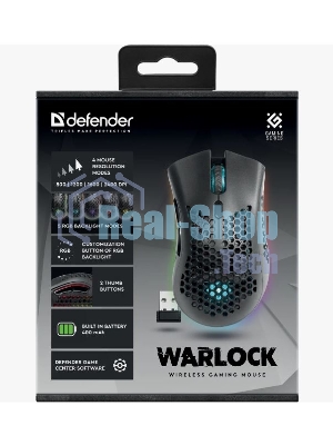 Мышь беспроводная Defender Warlock GM-709L черный, 2400 dpi, радиоканал, USB, кнопки - 8