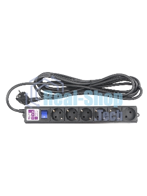 Фильтр-удлинитель PC 3 м 6 р, черный 16А, SPG6-B2