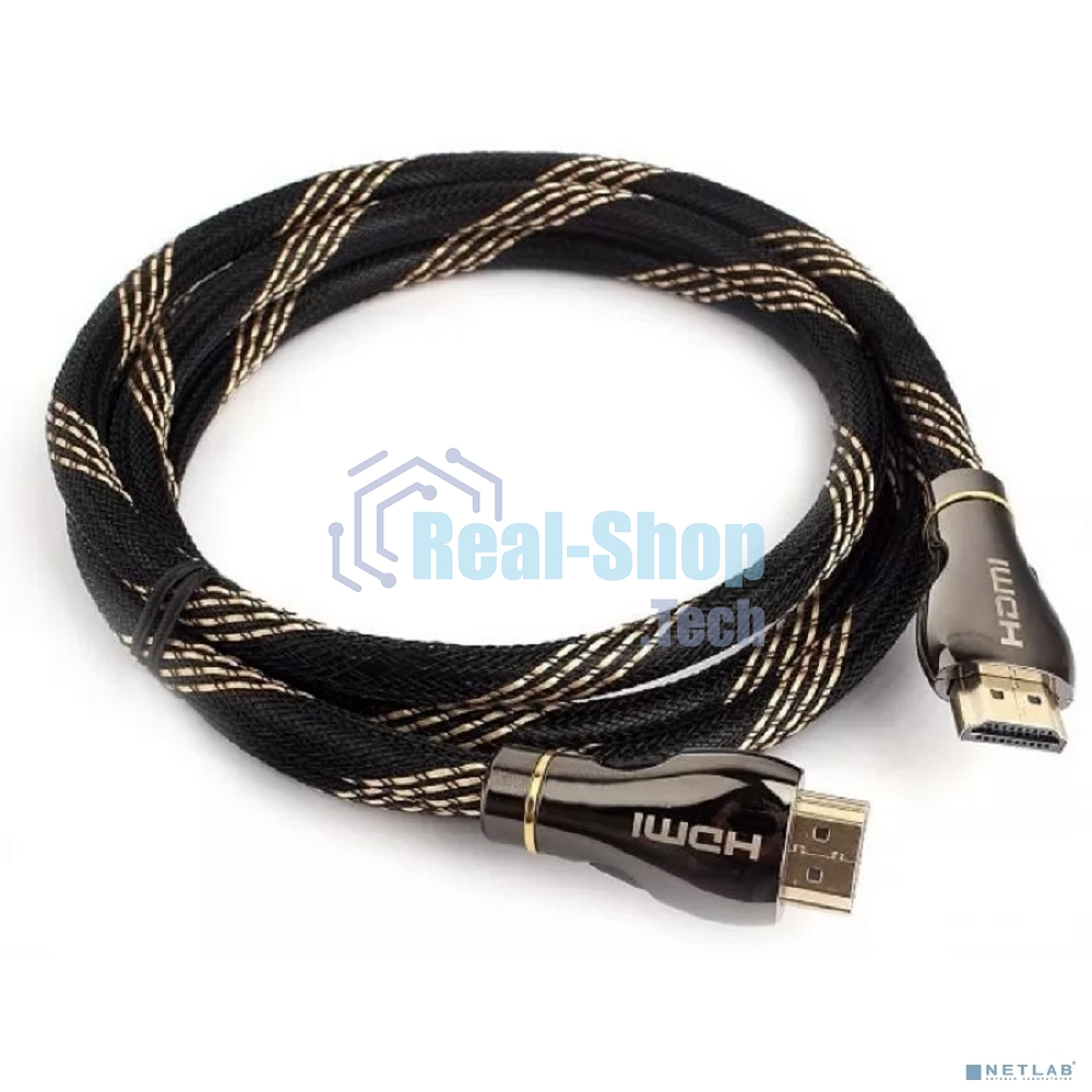 Кабель Cablexpert HDMI CCP-HDMI8К-1.5M, 19M/19M, v2.1, 8К, медь, позол.разъемы, экран, оплетка, 1.5м, черный, пакет