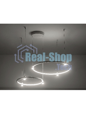 Подвесной светодиодный светильник Ambrella light FL5521/2+6 WH белый 45W 3000K/4200K/6400K D600/400*1300 (без ПДУ)
