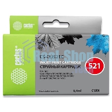 Картридж струйный Cactus CS-CLI521С голубой (8,4 мл) для Canon MP540/MP550/MP620/MP630/MP640/MP660