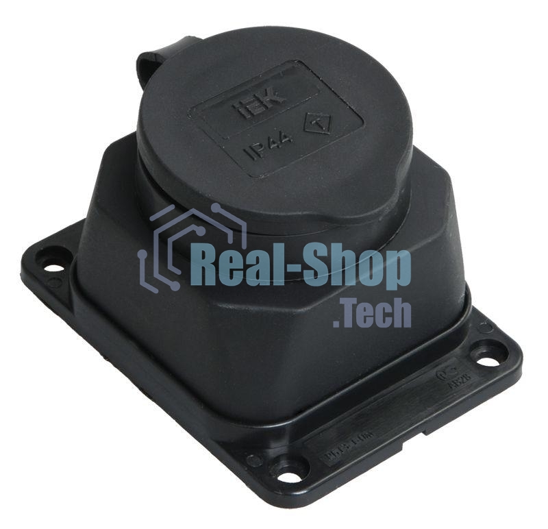 Розетка кабельная наружной установки IР44 16А 2Р+E каучук ОМЕГА IEK PKR11-016-2-K02