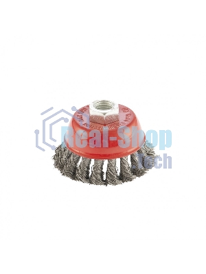 Щетка Matrix для УШМ, 75 мм, М14, Чашка, крученая проволока 0,35 мм