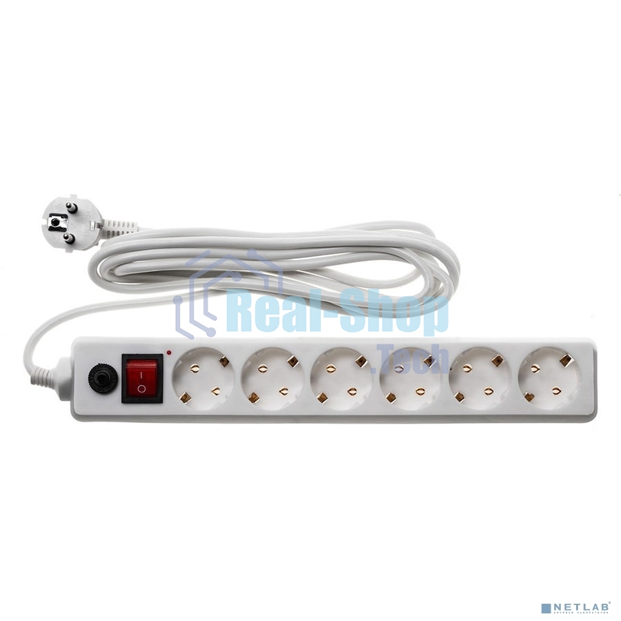 Сетевой фильтр Buro 600SH-16-3-W 3 м (6 розеток) белый (коробка)