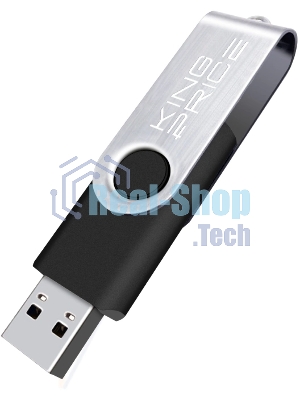 Флешка USB KingPrice KPFD2 (KPFD2A064ABK), 64Gb, USB 2.0, R/W 20/10, черный/серебристый