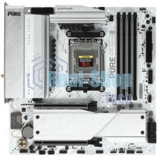 Материнская плата Sapphire B850M PURE WIFI B850, AM5, 4*DDR5, 2*PCIEx16, 2*M.2, 2*TypeC, 3*USB3.2Gen2, 2*USB3.2Gen1, 6*USB2.0, 4*SATA3.0, 2.5G, DP, HDMI, M-ATX, RTL
