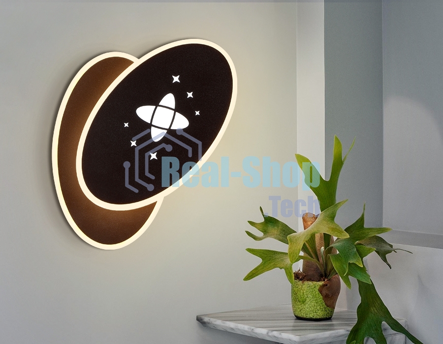 Настенный светодиодный светильник с выключателем Ambrella light FW110 SCF кофе песок LED 3000K+6400K 20W 230*140*50