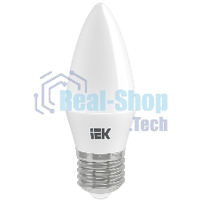 Лампа светодиодная ECO C35 5Вт свеча 4000К белый E27 450лм 230-240В IEK LLE-C35-5-230-40-E27