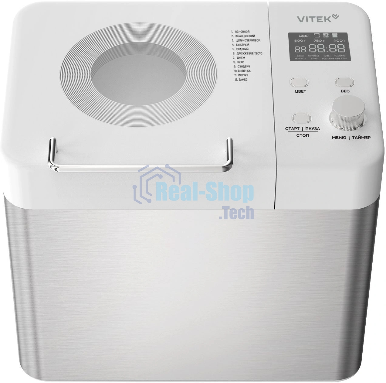 Хлебопечка Vitek VT-BM1302 белый, 650 Вт, 0.9 кг, 12 программ