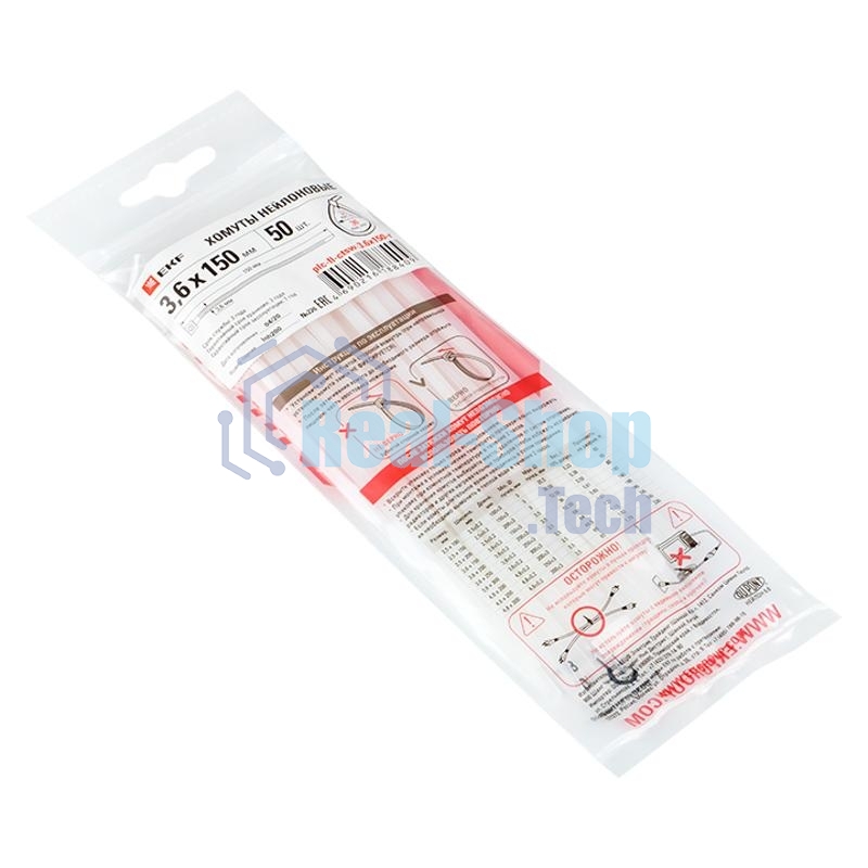 Хомут EKF plc-fl-ctsw-3.6x150 P6.6 стандартный (б), 3.6x150 (100шт) FlexLock PROxima