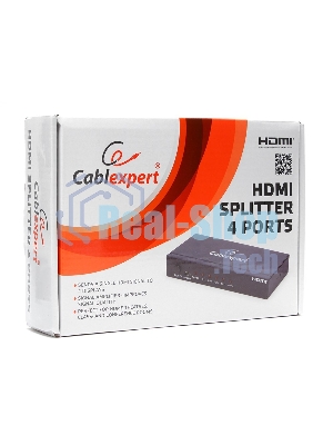 Разветвитель Gembird DSP-4PH4-02 Разветвитель HDMI Cablexpert, HD19F/4x19F, 1 компьютер => 4 монитора, Full-HD, 3D, 1.4v