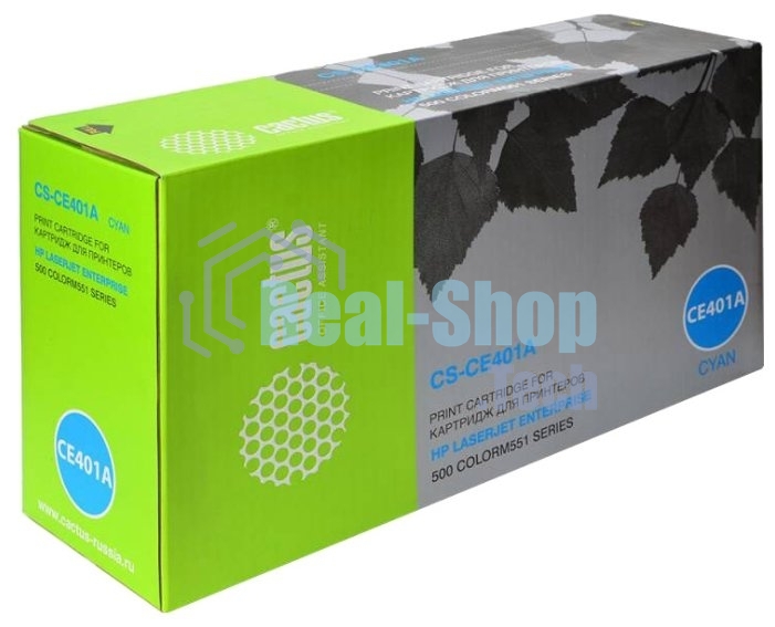 Картридж лазерный Cactus CS-CE401A голубой (6000 стр.) для HP CLJ Color M551 series