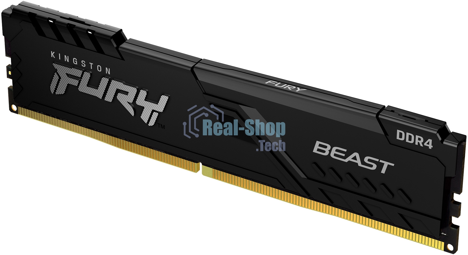 Оперативная память Kingston Fury Beast, 8GB (1x8GB), DDR4, 3200MHz, CL16, DIMM, с радиатором, черный