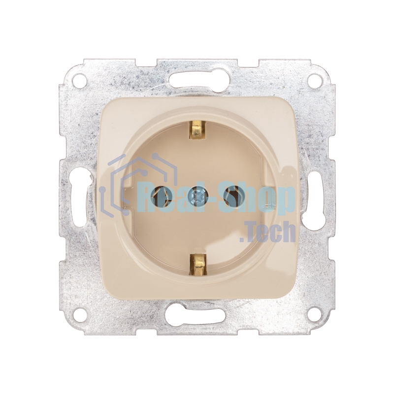 Розетка Kranz 1-ая DEA керамика с/з с/у 16А мех. бежевый (1/10/120)