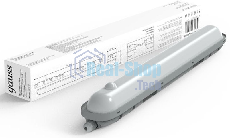 Светильник светодиодный лин Gauss СПП-176 EVO 18W 1980lm 6500K 200-240V IP65 600x76x82мм ИК-сенс и соед в лин LED