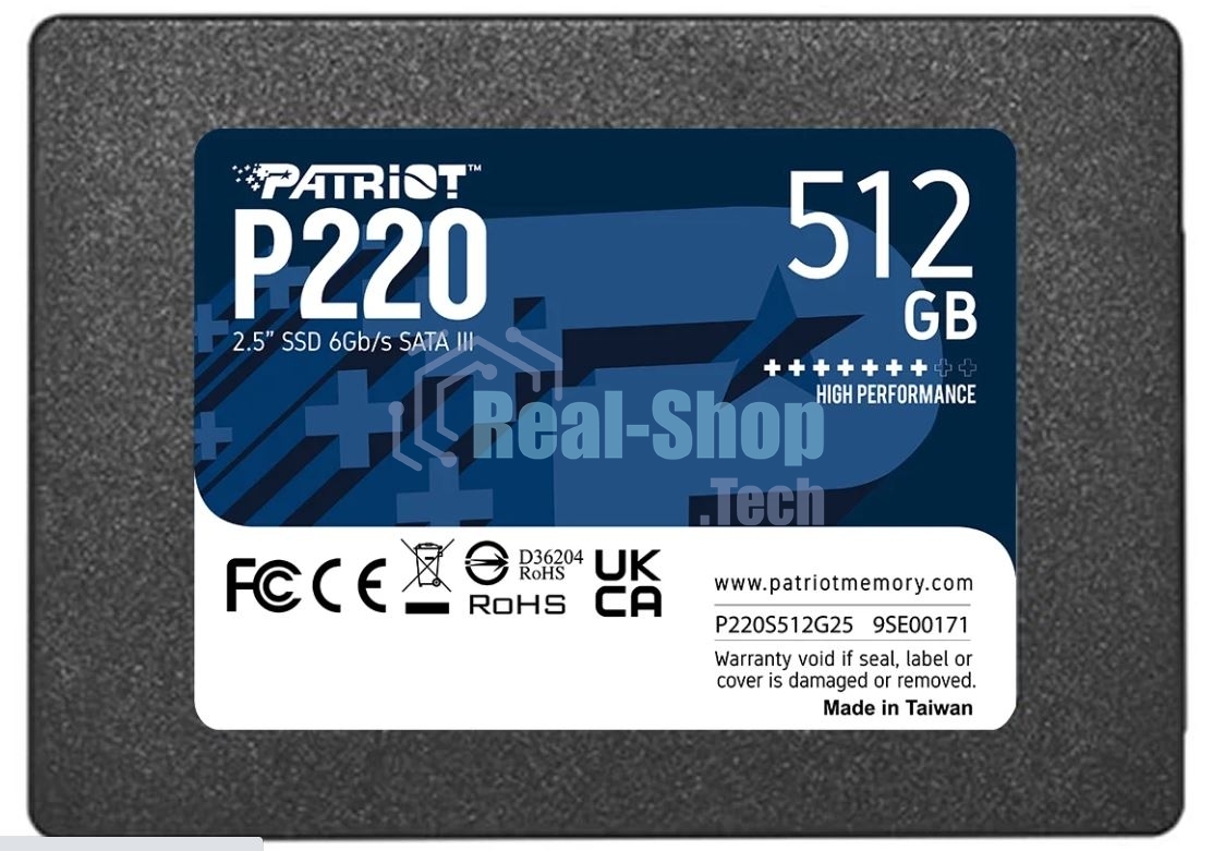 Накопитель SSD Patriot P220, 512Gb, SATA III, 2.5