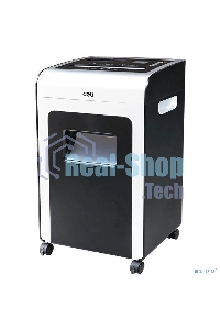 Шредер Deli E9917-EU черный/белый с автоподачей (секр.P-4)/фрагменты/16лист./31лтр./скрепки/скобы/пл.карты/CD