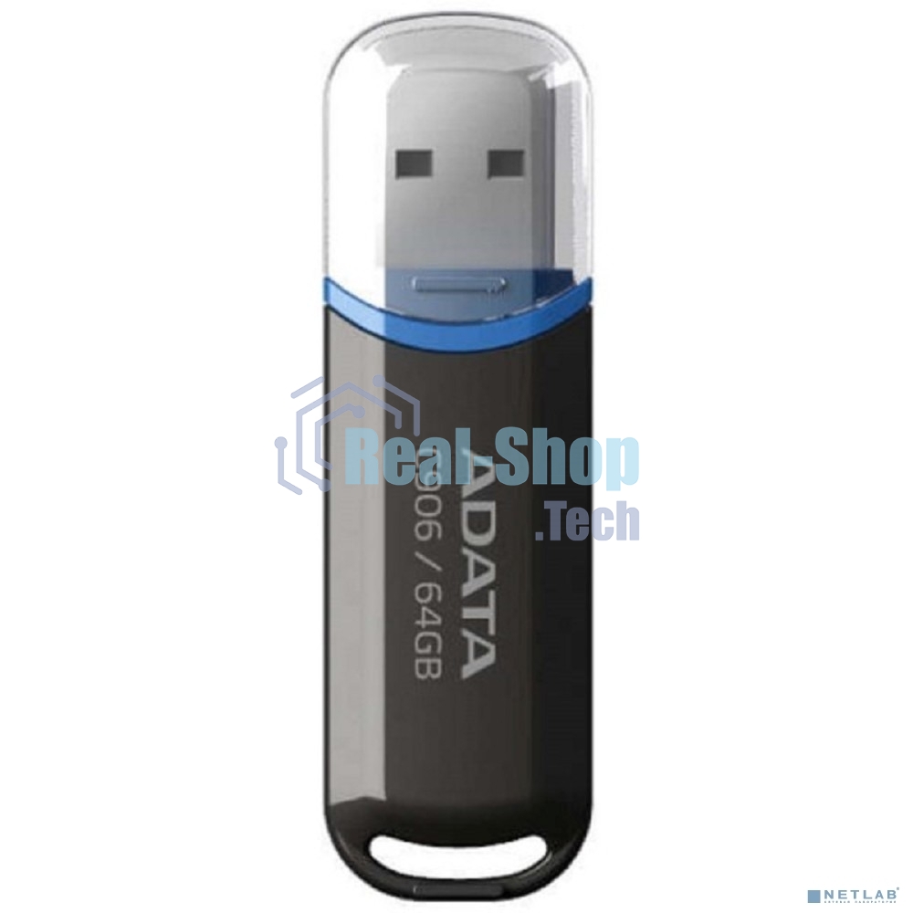 Флешка USB ADATA Classic C906 (AC906-64G-RBK), 64Gb, USB 2.0, R/W 15/5, черный/синий