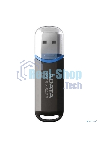 Флешка USB ADATA Classic C906 (AC906-64G-RBK), 64Gb, USB 2.0, R/W 15/5, черный/синий