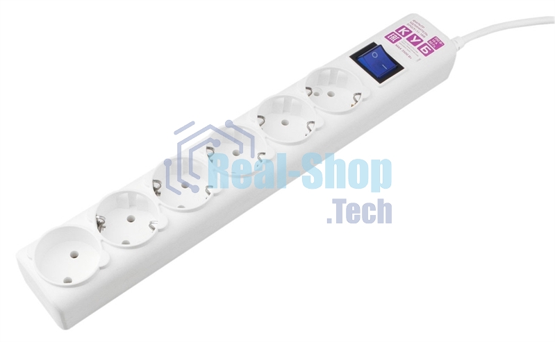 Фильтр-удлинитель PowerCube (SPG(5+1)-16B-3M) 6 розеток, 3м,16А/3,5 кВт, белый