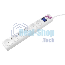 Фильтр-удлинитель PowerCube (SPG(5+1)-16B-3M) 6 розеток, 3м,16А/3,5 кВт, белый