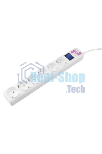 Фильтр-удлинитель PowerCube (SPG(5+1)-16B-3M) 6 розеток, 3м,16А/3,5 кВт, белый