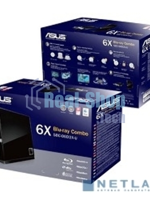 Оптический привод Blu-Ray Asus SBC-06D2X-U/BLK/G/AS черный USB slim внешний RTL