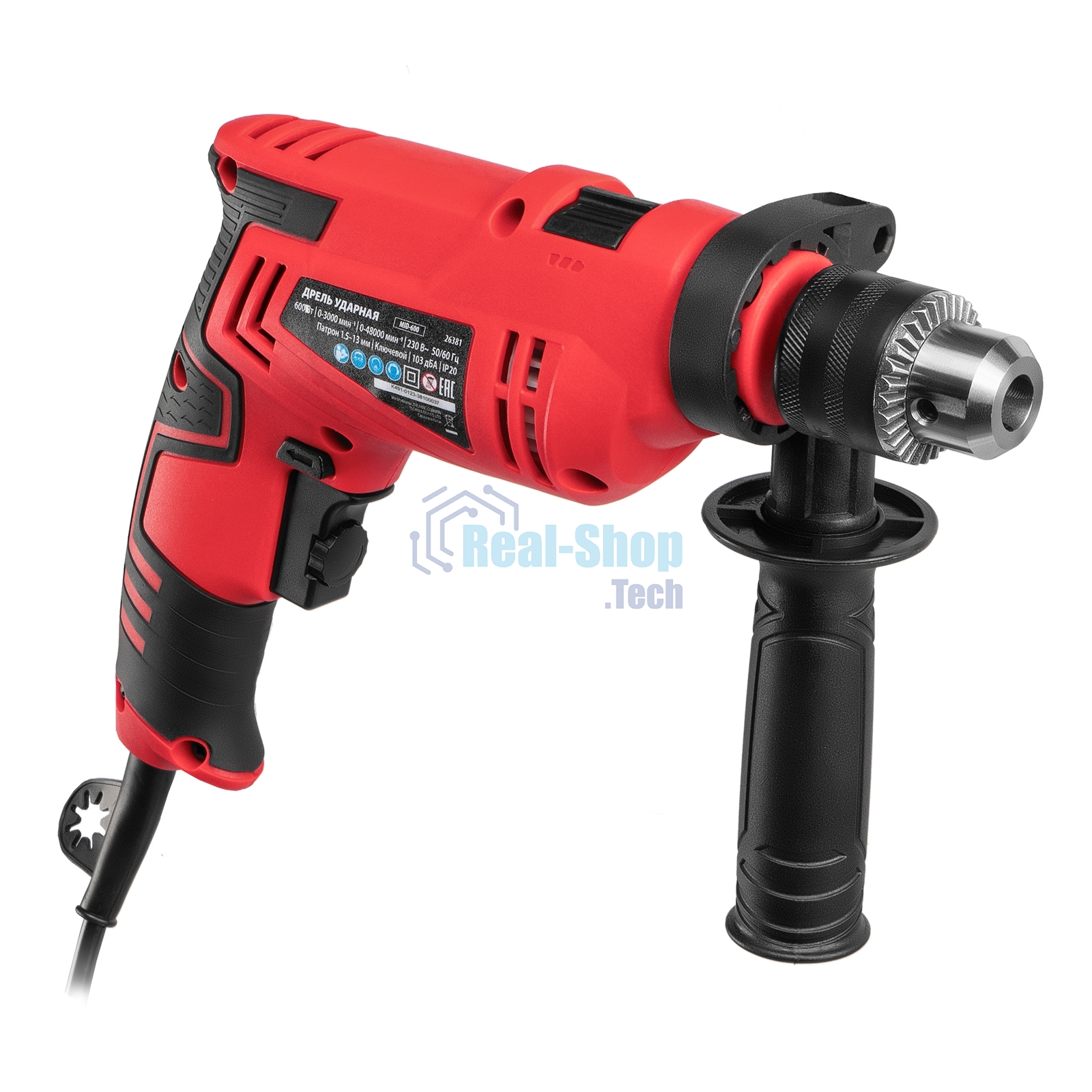 Дрель ударная MTX MID-600, 600 Вт, 0-3000 об/мин, 0-48000 уд/мин