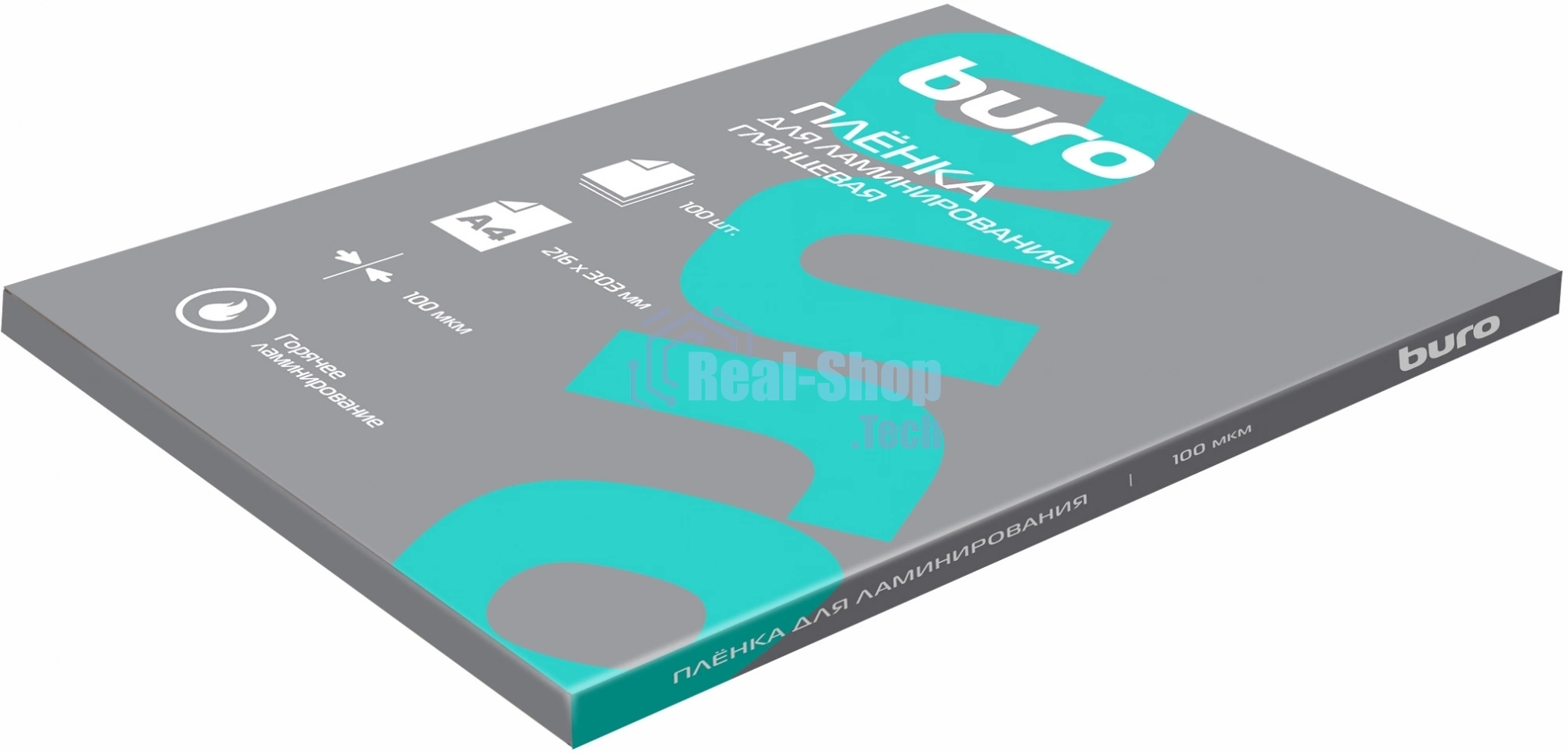 Пленка для ламинирования Buro 100мкм A4 (100 шт) глянцевая 216x303 мм