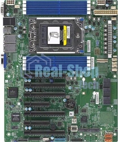 Материнская плата серверная Supermicro MBD-H12SSL-I-B, SP3, AMD EPYC 7002/7003, 8xDDR4, 8xSATA, 2xM.2, 5xPCIe x16, 2xPCIe x8, 2x1Gb LAN, 4xUSB 3.2 Gen 1, 1xVGA, ATX
