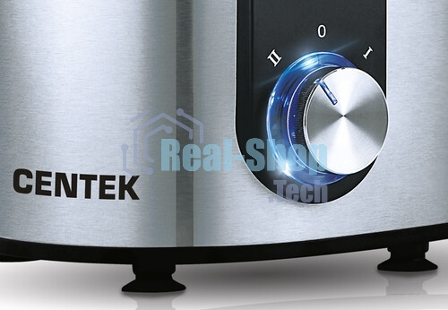 Соковыжималка Centek CT-1212 стальной/чёрный, центробежная, 1200 Вт, 1100 мл, механическое