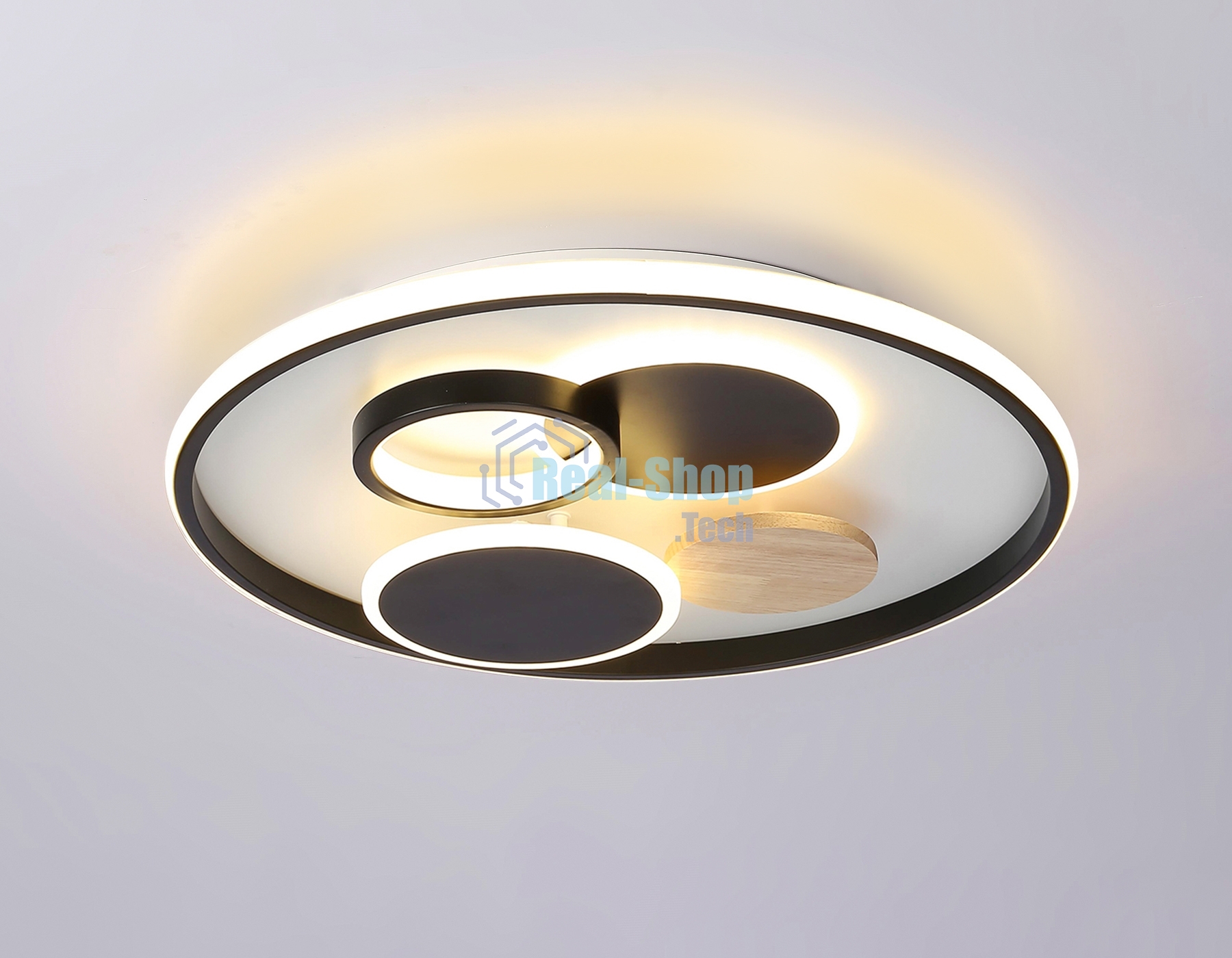 Светильник Ambrella light FL4802 WH/BK белый/черный 3000K-6400K 70W D500*95 (ПДУ ИК)