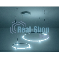 Подвесной светодиодный светильник Ambrella light FL5521/2+6 WH белый 45W 3000K/4200K/6400K D600/400*1300 (без ПДУ)