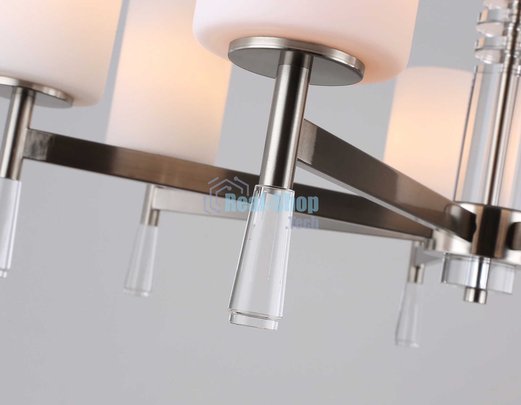Люстра Ambrella light LH56253/7 SN/FR никель/белый матовый E27/7 max 60W D750*590